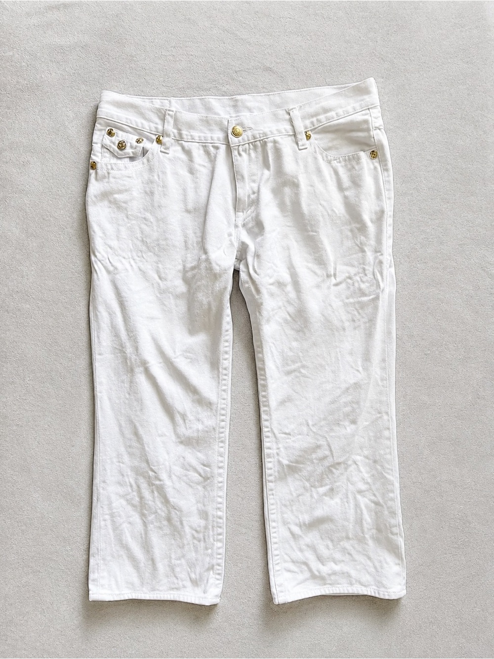 True Religion World Tour Cropped Denim Jeans Made in USA Size 40
